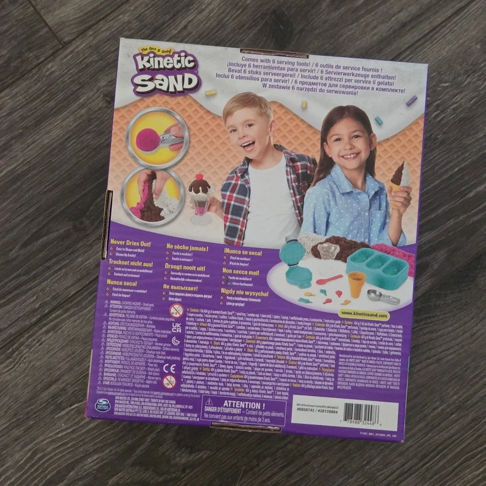 Kinetic Sand Scents Ice Cream Treats Playset 1lb Kids Arts & Crafts Sensory NEW